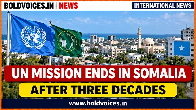 BoldVoices International News thumbnail about the UNTMIS mission scheduled to end in Somalia on 31 October 2026